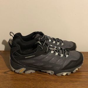 Merrell Moab FST Vibram Black Granite Hiking Athletic Outdoor Shoes Womens 7
